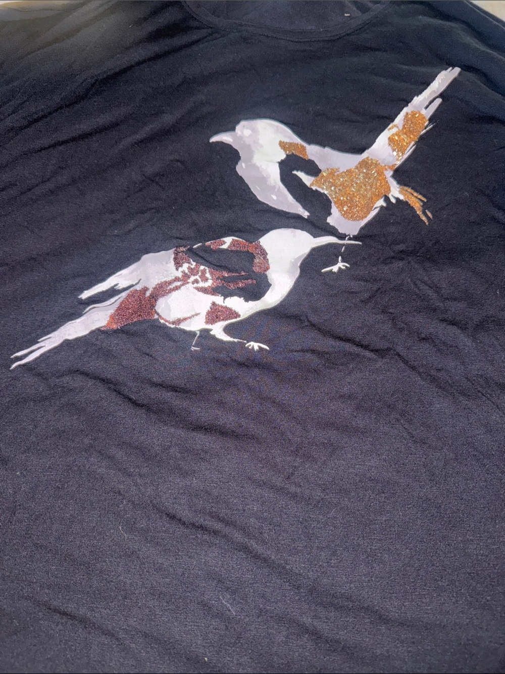 Pair of Black Short Sleeve Tees with Shimmer! - Picture 4 of 11